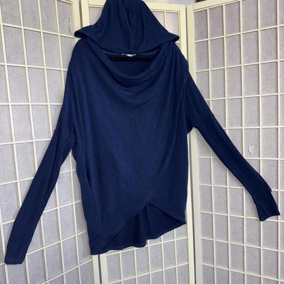 Athleta Career Casual Hooded Long Sleeve Cardigan Faux Wrap Business Sweater - Picture 1 of 15